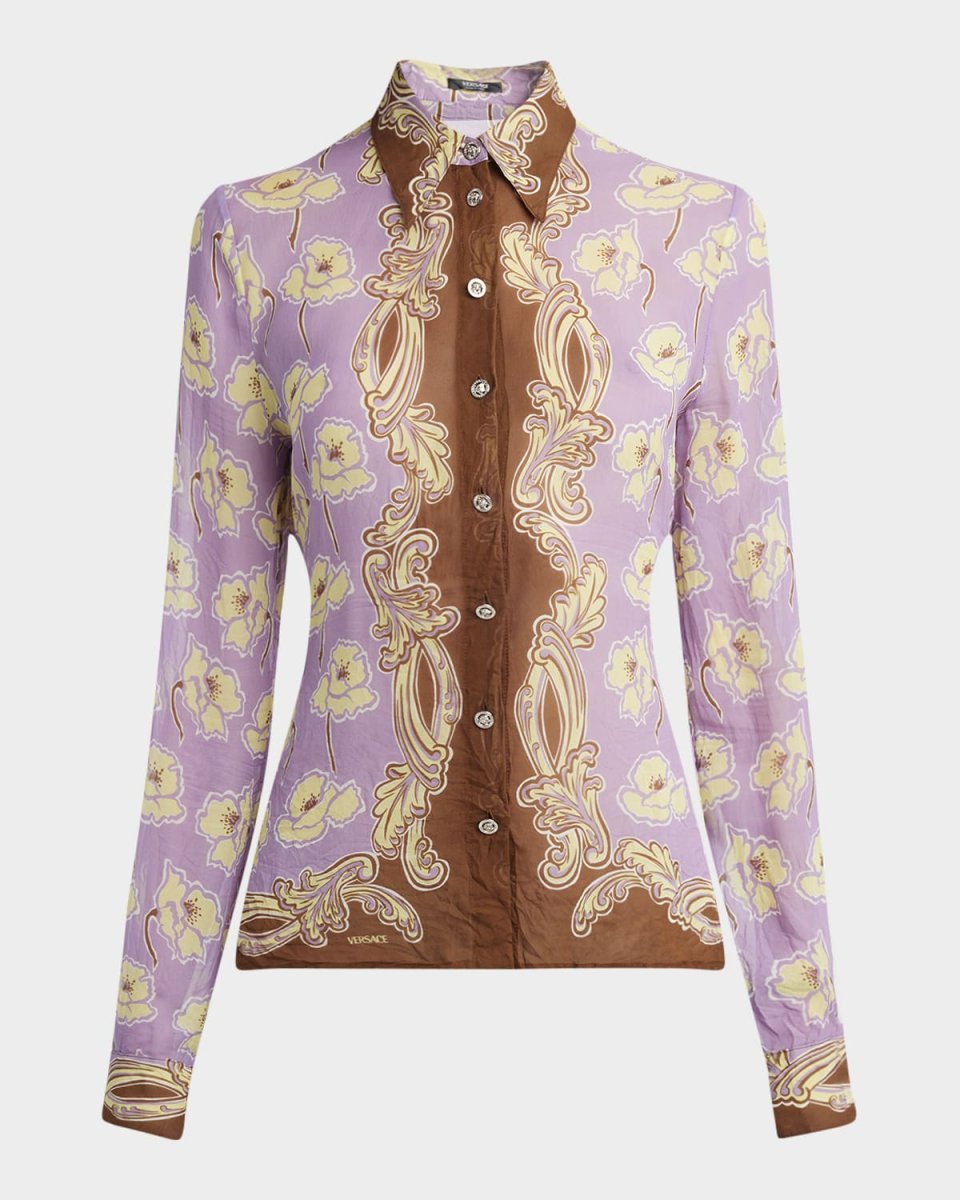 Poppies Foulard Button Down Formal Shirt